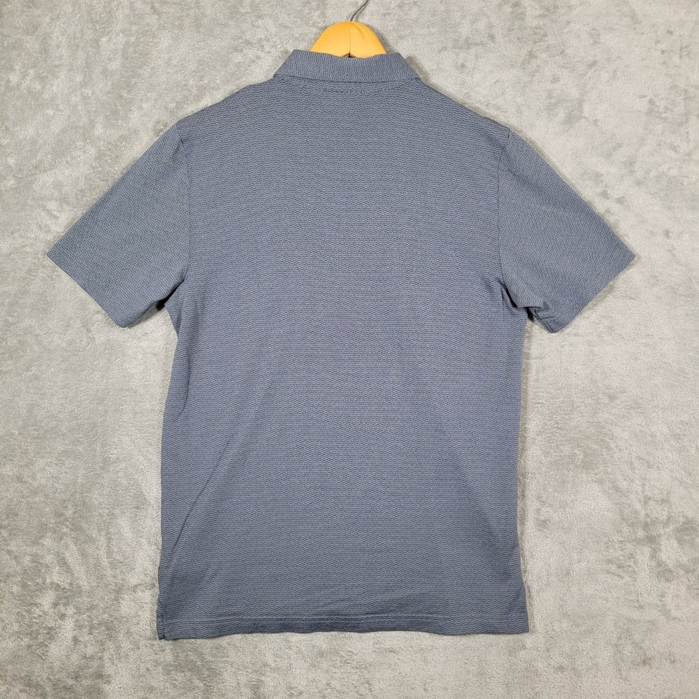 Travis Mathew Polo Mens M Blue Textured Pima Cotton Short Sleeve Golf Shirt - Picture 2 of 10